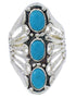 Genuine Sterling Silver And Turquoise Ring Size 5-1/4 UX32874