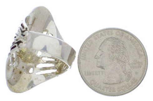 Genuine Sterling Silver And Turquoise Ring Size 5-1/4 UX32874