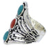 Sterling Silver Turquoise Coral Southwest Ring Size 5-1/2 UX32974