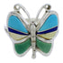 Genuine Sterling Silver Multicolor Butterfly Ring Size 6 UX33125