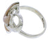 Silver And Pink Shell Southwest Ribbon Heart Ring Size 5-1/2 UX33148