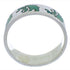 Turquoise Inlay Silver Bear Ring Band Size 4-3/4 UX32483