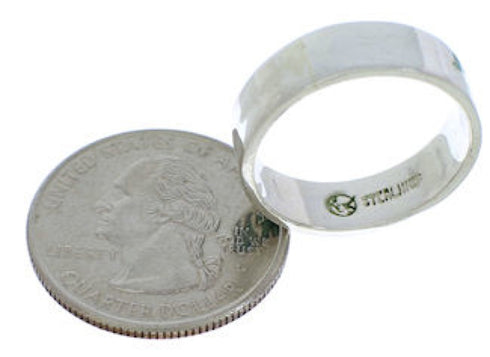 Turquoise Sterling Silver Bear Ring Band Size 5-3/4 UX32489