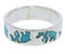 Turquoise Inlay And Sterling Silver Bear Ring Band Size 6-3/4 UX32557