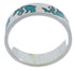 Turquoise Inlay And Sterling Silver Bear Ring Band Size 6-3/4 UX32557