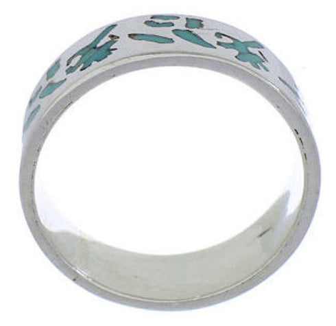 Turquoise Sterling Silver Kokopelli Ring Band Size 5-1/4 UX32616