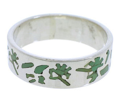 Turquoise And Silver Kokopelli Ring Band Size 6-3/4 UX32625