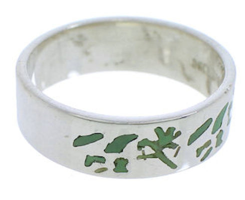 Turquoise And Silver Kokopelli Ring Band Size 6-3/4 UX32625