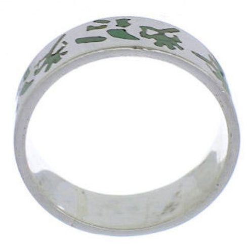 Turquoise And Silver Kokopelli Ring Band Size 6-3/4 UX32625
