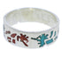 Multicolor Sterling Silver Kokopelli Ring Band Size 7-1/4 UX32656