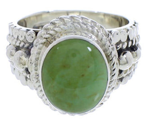 Southwestern Sterling Silver Turquoise Ring Size 6-3/4 TX38820