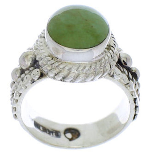 Southwestern Sterling Silver Turquoise Ring Size 6-3/4 TX38820