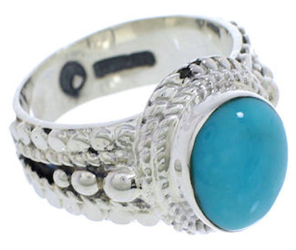 Southwest Genuine Sterling Silver Turquoise Ring Size 5-1/2 TX38822