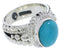 Southwest Genuine Sterling Silver Turquoise Ring Size 5-1/2 TX38822