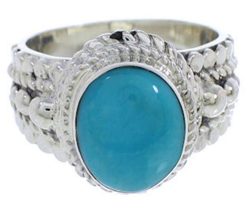 Southwest Genuine Sterling Silver Turquoise Ring Size 5-1/2 TX38822