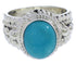 Southwest Genuine Sterling Silver Turquoise Ring Size 5-1/2 TX38822