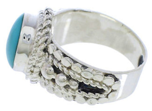 Southwest Genuine Sterling Silver Turquoise Ring Size 5-1/2 TX38822