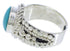 Southwest Genuine Sterling Silver Turquoise Ring Size 5-1/2 TX38822
