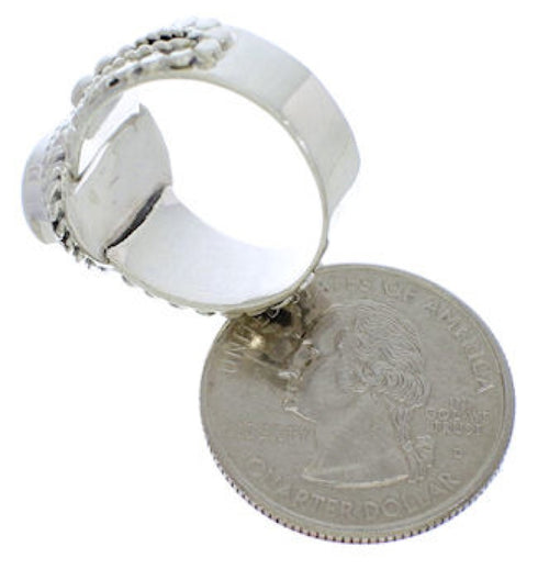 Southwest Genuine Sterling Silver Turquoise Ring Size 5-1/2 TX38822