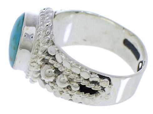 Southwest Sterling Silver Turquoise Jewelry Ring Size 7-1/2 TX38828