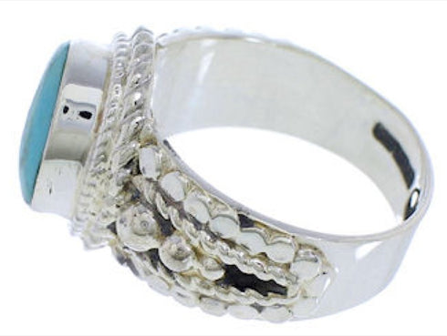Southwestern Silver And Turquoise Jewelry Ring Size 5-1/2 TX38845