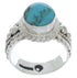 Southwestern Sterling Silver Turquoise Jewelry Ring Size 4-1/2 TX38848