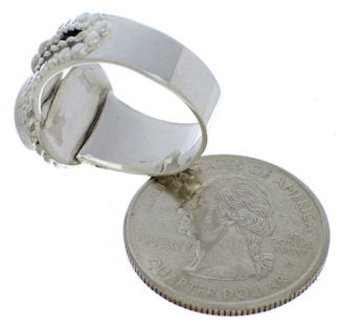 Southwestern Silver And Turquoise Jewelry Ring Size 5-1/2 TX38845