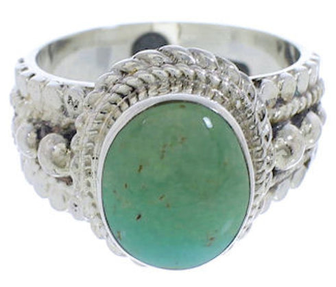 Turquoise And Genuine Sterling Silver Ring Size 5-1/4 TX38858