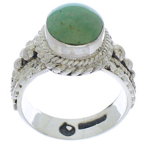 Turquoise And Genuine Sterling Silver Ring Size 5-1/4 TX38858