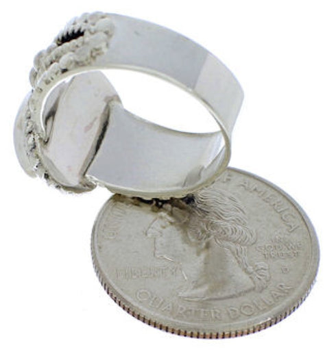 Turquoise And Genuine Sterling Silver Ring Size 5-1/4 TX38858