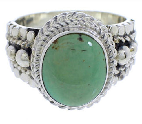 Turquoise And Silver Southwestern Ring Size 6-1/2 TX38873