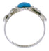 Genuine Sterling Silver Flower Heart Turquoise Ring Size 6-3/4 UX34909