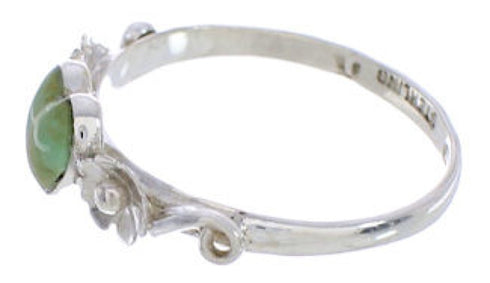 Silver And Turquoise Jewelry Heart Flower Ring Size 5-1/2 UX34977