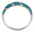Authentic Sterling Silver Southwestern Turquoise Inlay Jewelry Ring Size 8-1/4 AX87749
