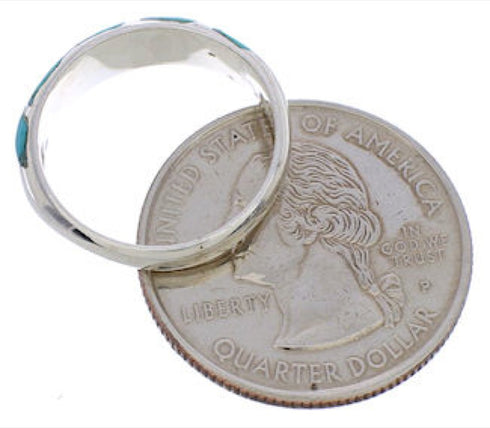 Sterling Silver And Turquoise Jewelry Ring Size 4-3/4 UX35009