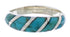 Southwest Sterling Silver Turquoise Inlay Ring Size 4-3/4 UX35038