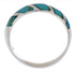 Southwest Sterling Silver Turquoise Inlay Ring Size 4-3/4 UX35038