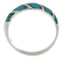 Sterling Silver And Turquoise Inlay Jeweley Ring Size 5-3/4 UX35042