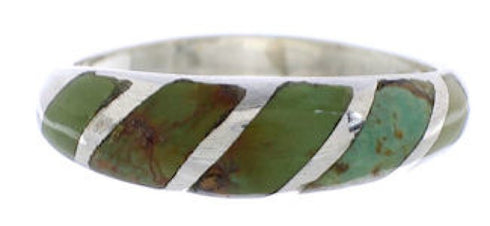 Sterling Silver Turquoise Inlay Southwest Ring Size 7-3/4 UX35067