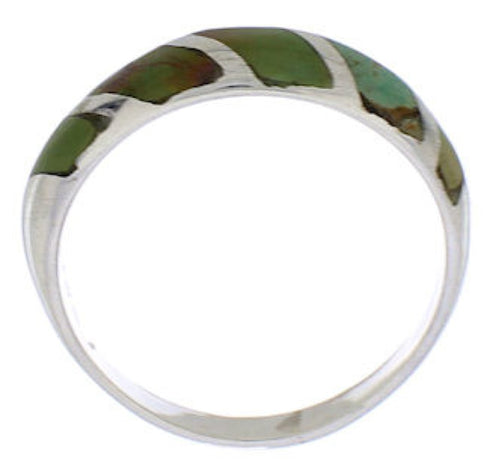 Sterling Silver Turquoise Inlay Southwest Ring Size 7-3/4 UX35067
