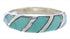 Southwestern Sterling Silver Turquoise Inlay Ring Size 6-1/4 UX35071