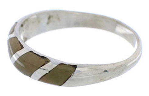 Genuine Sterling Silver And Turquoise Inlay Ring Size 7-1/4 UX35074