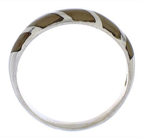 Genuine Sterling Silver And Turquoise Inlay Ring Size 7-1/4 UX35074