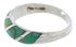 Southwest Sterling Silver Turquoise Inlay Ring Size 7-3/4 UX35085