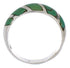 Southwest Sterling Silver Turquoise Inlay Ring Size 7-3/4 UX35085
