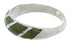 Southwestern Sterling Silver Turquoise Inlay Ring Size 7-3/4 UX35099