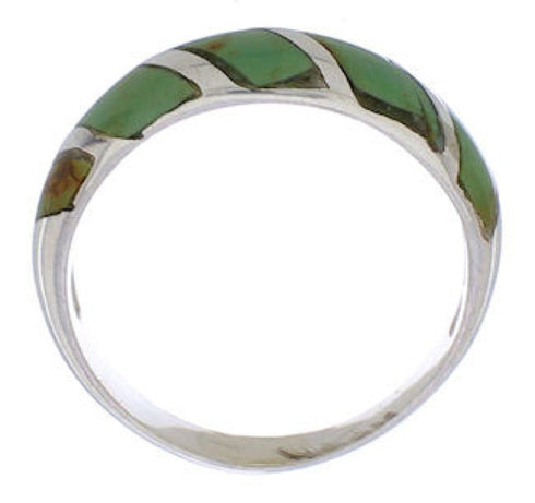 Turquoise Inlay Sterling Silver Southwest Ring Size 4-3/4 UX35127