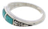 Sterling Silver Turquoise Inlay Southwestern Ring Size 8-1/4 UX35169