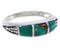 Southwestern Sterling Silver Turquoise Inlay Ring Size 7-3/4 UX35184