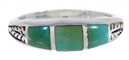 Genuine Sterling Silver Turquoise Inlay Ring Size 6-1/4 UX35199